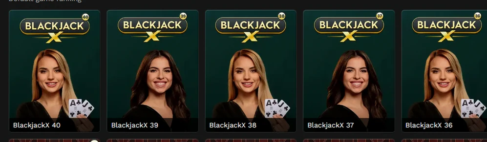 Tables de blackjack en direct BlackjackX 36 à 40 sur BangaWin